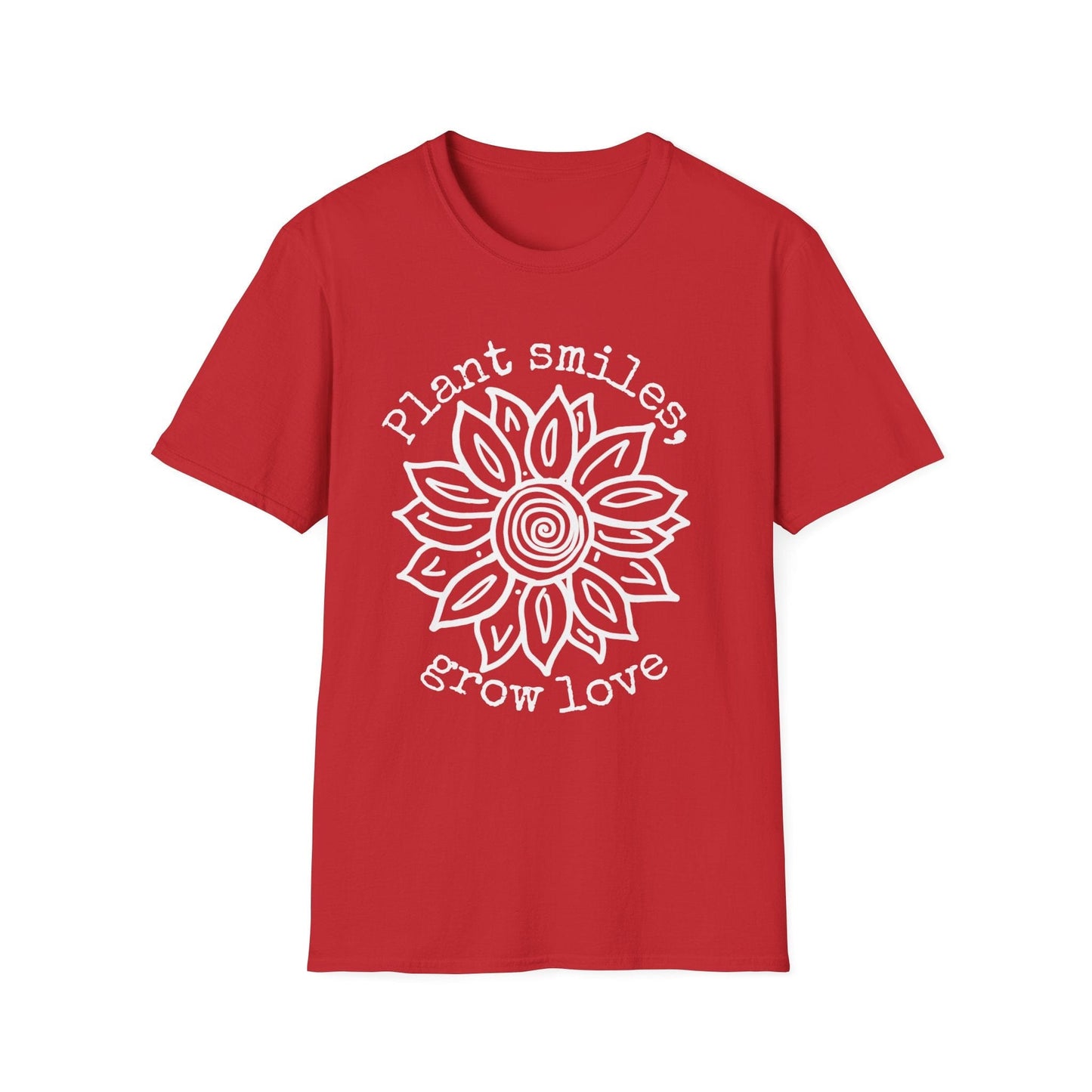 "Plant Smiles, Grow Love" Mandala Sunflower – T-shirt