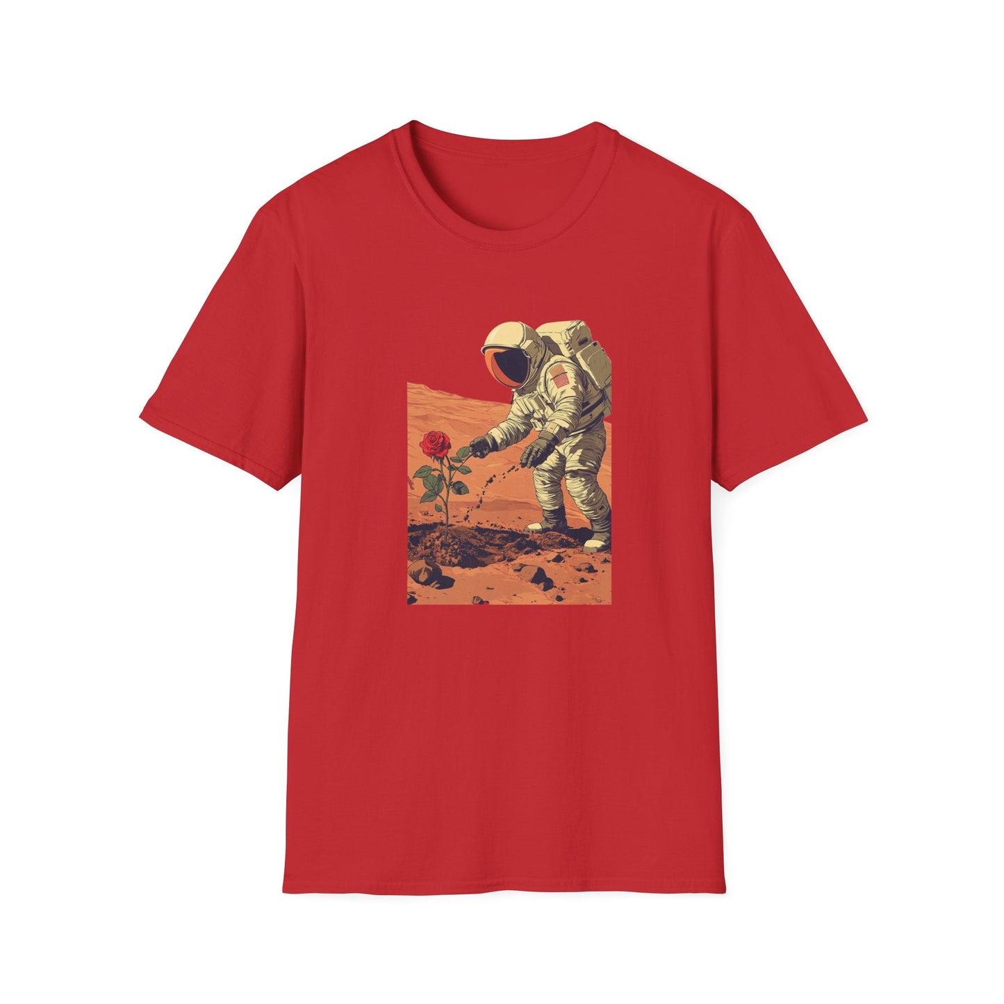 Astronaut with Rose – Terraforming of Mars – T-shirt