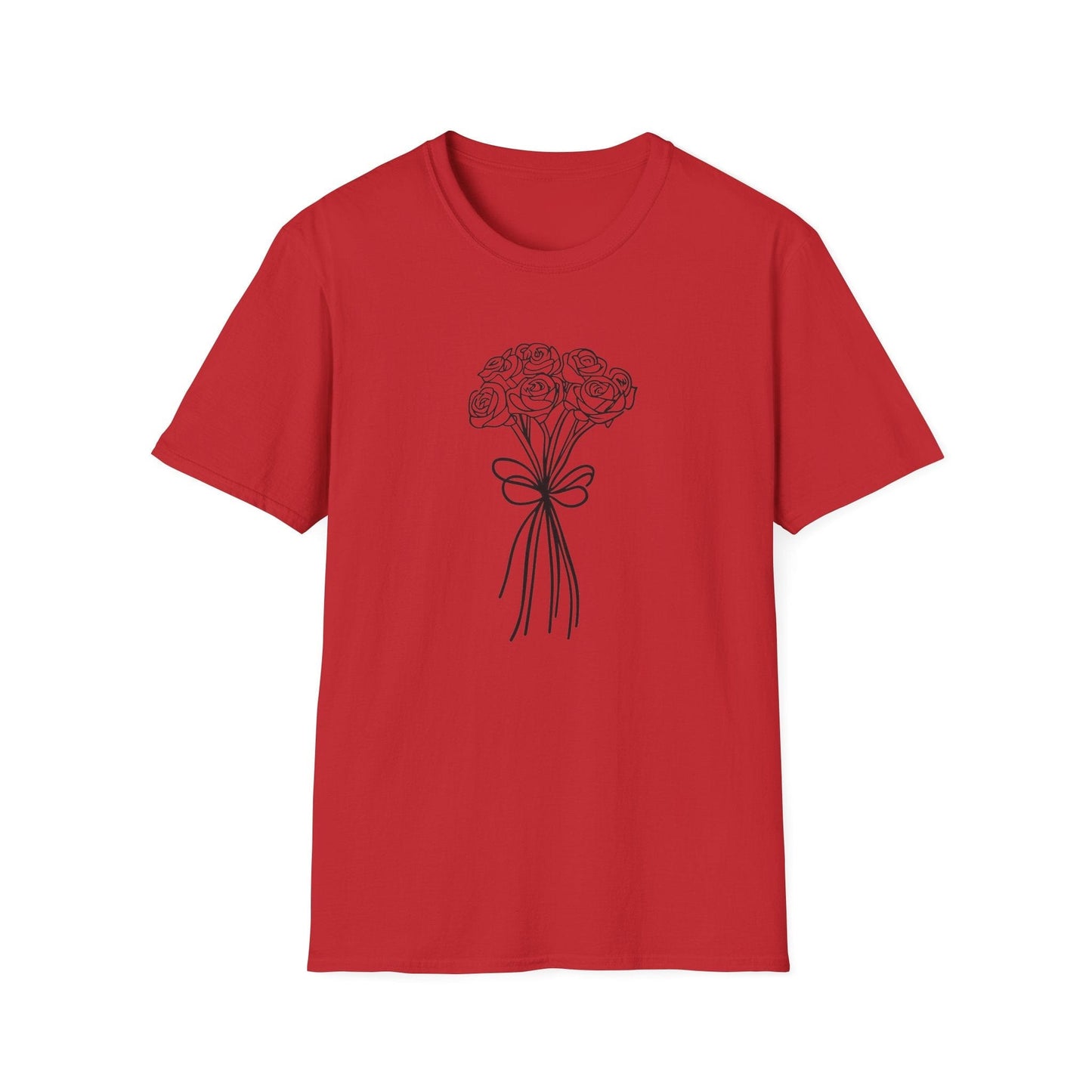 Sketch Rose Bouquet – Black – T-shirt