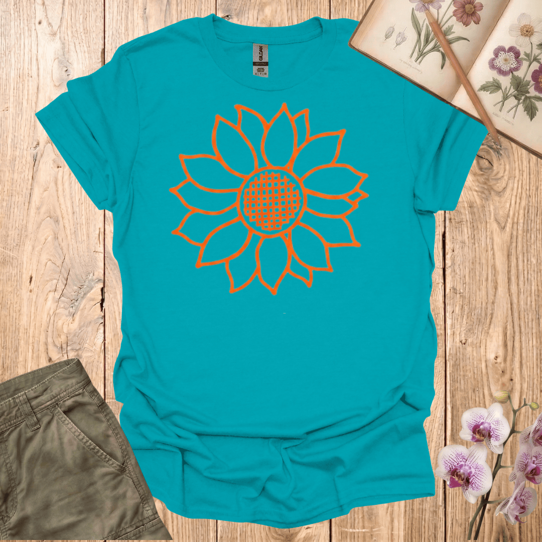 Criss Cross Sunflower – Colored – T-shirt