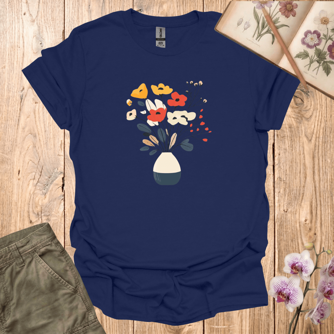 Warm Colored Flowers in Vase