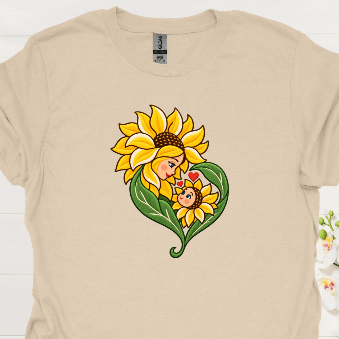 Mother & Child Leaf Heart Blue Eyes - Print Prep