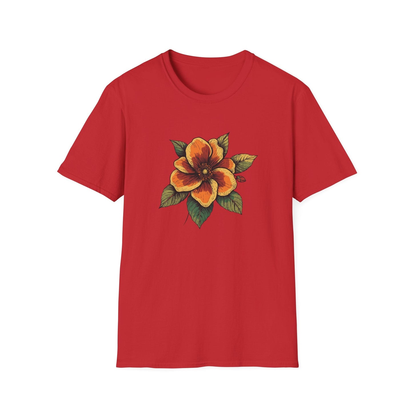 Orange Retro Flower – T-shirt