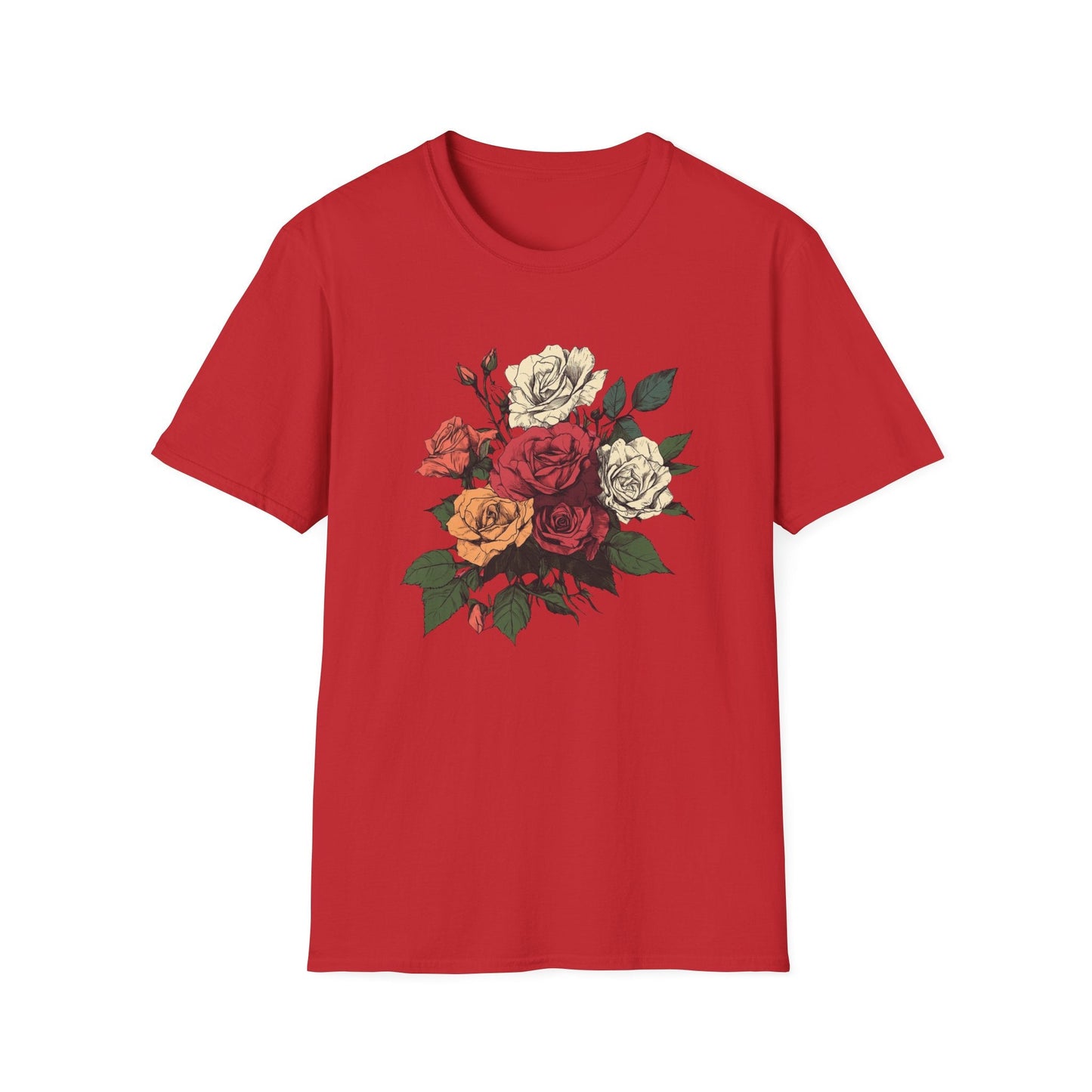 Red, Orange and White Roses – T-shirt