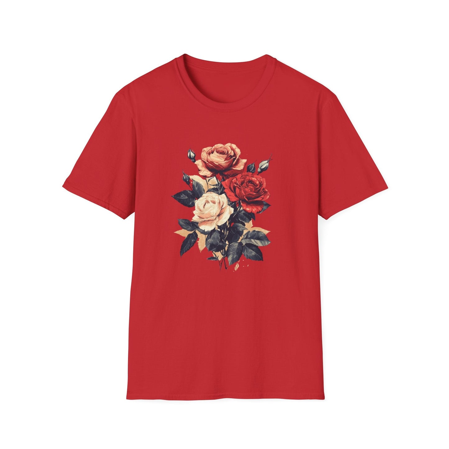 Vintage Red, Orange and Pink Roses – T-shirt
