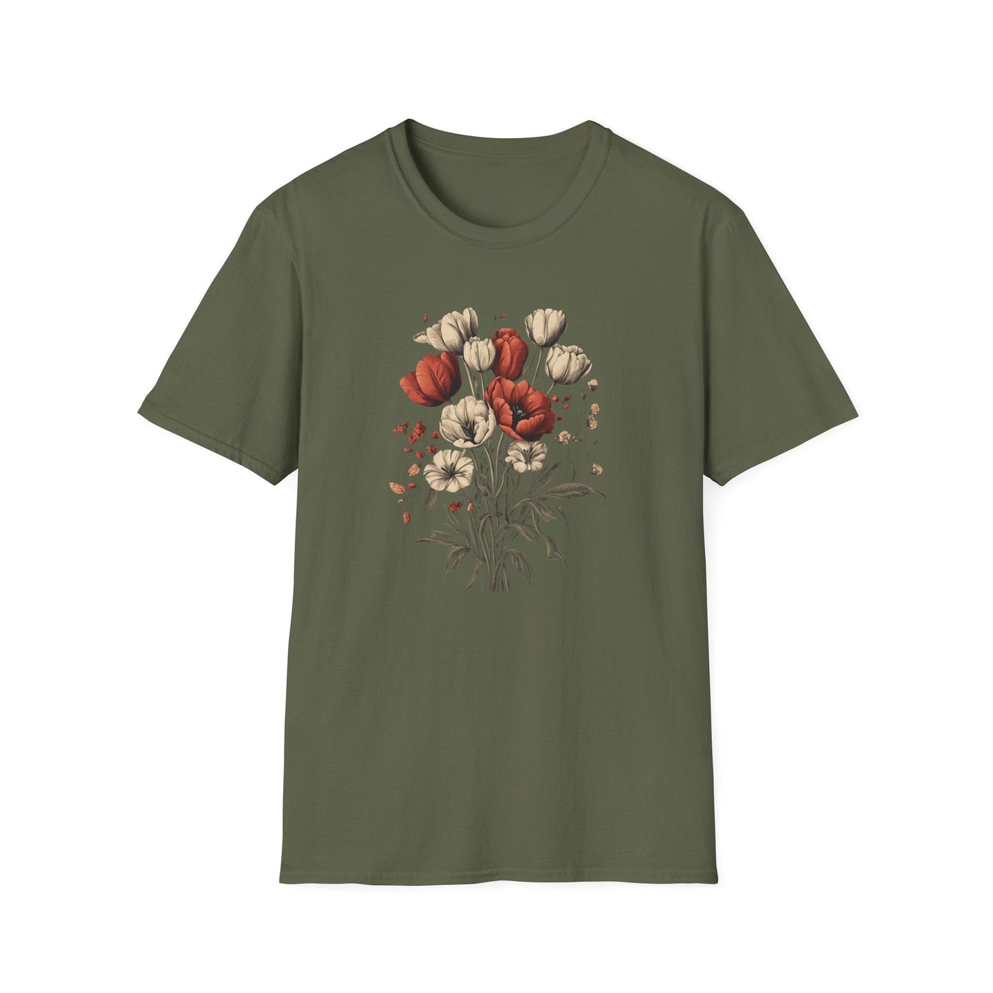 Dark Tulip Flowers  – T-shirt