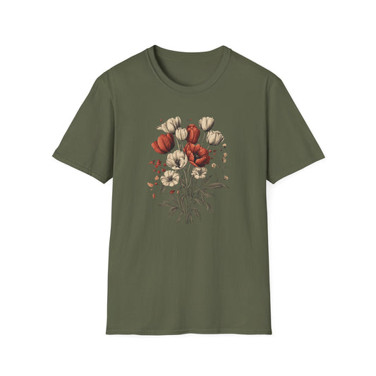Dark Tulip Flowers  – T-shirt