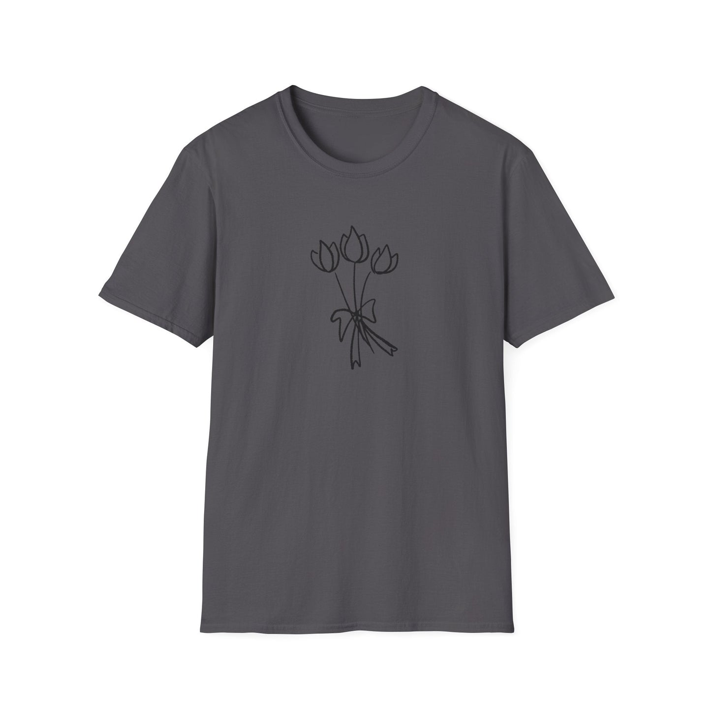 3 Tulips  – Black – T-shirt