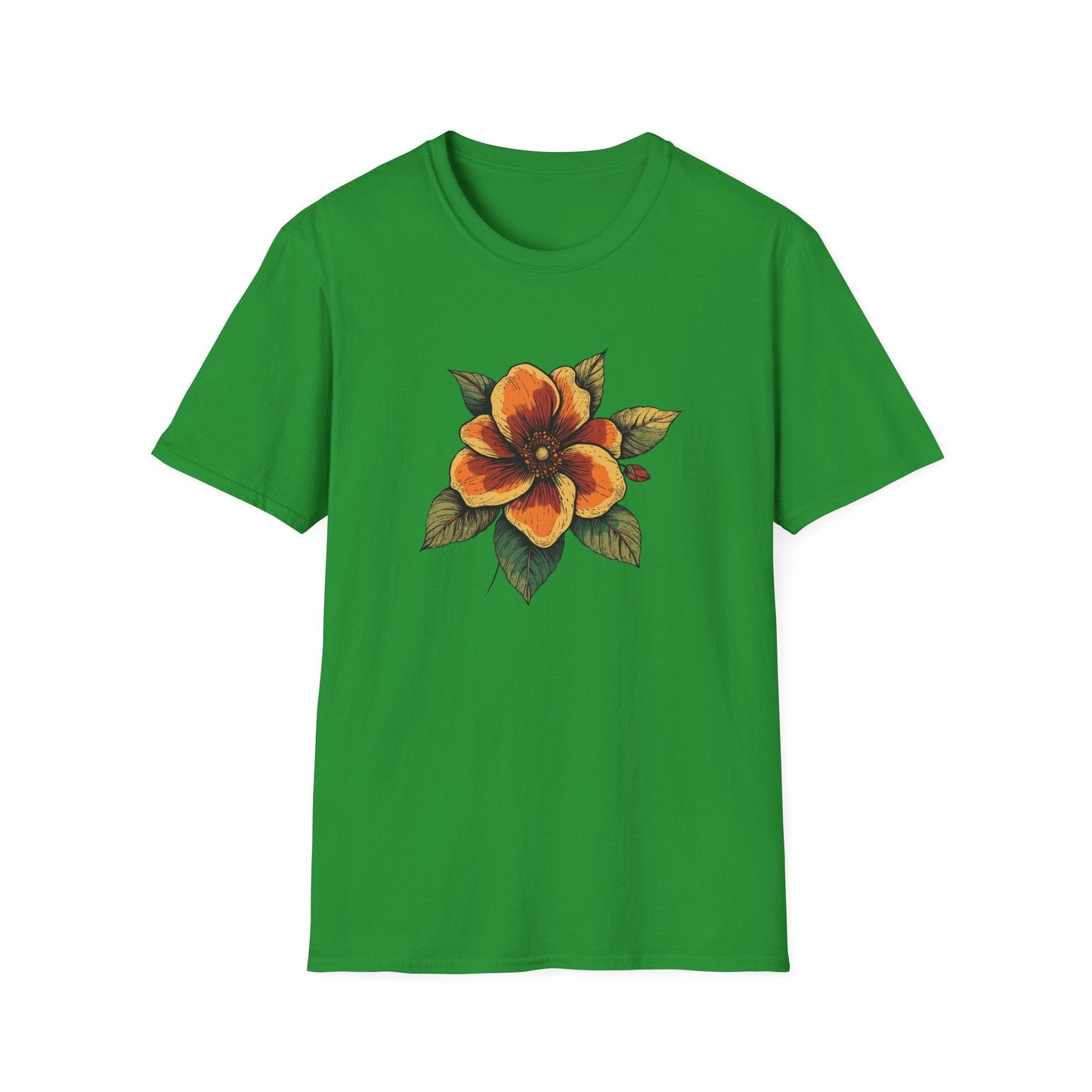 Orange Retro Flower  – T-shirt
