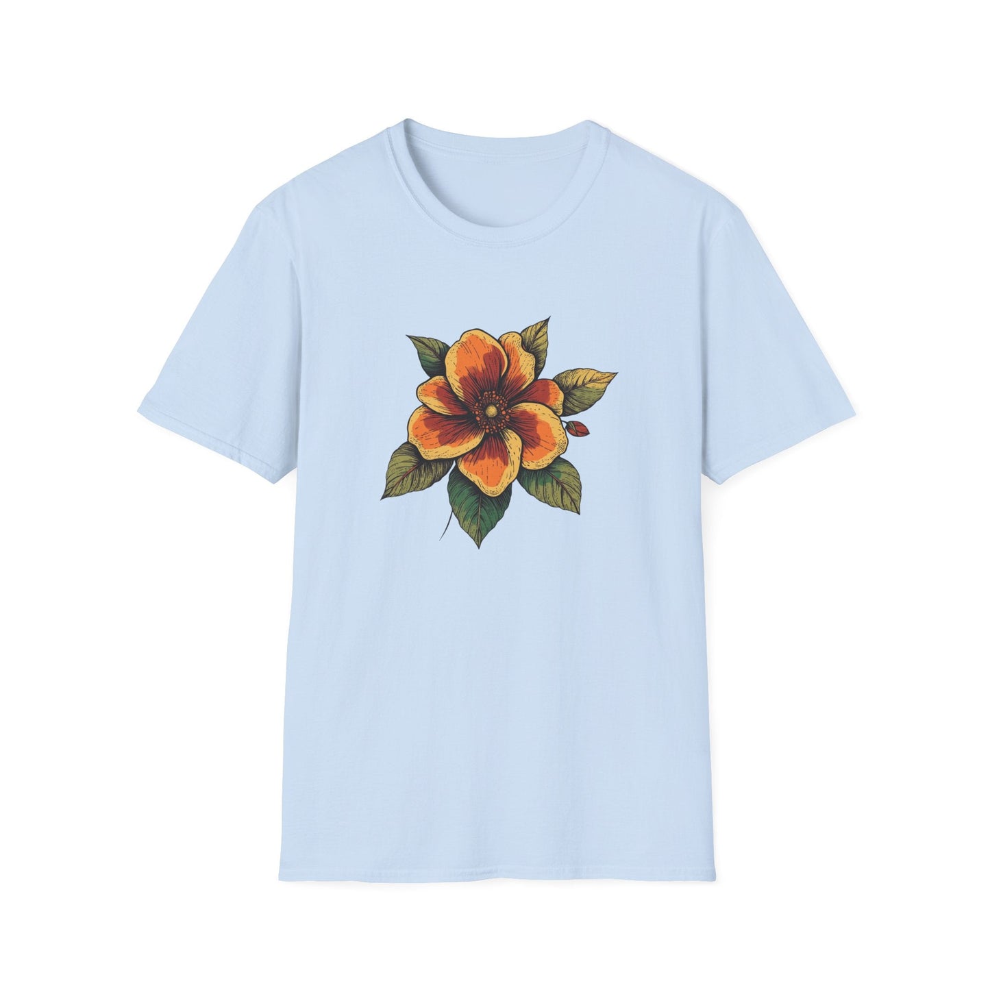 Orange Retro Flower  – T-shirt