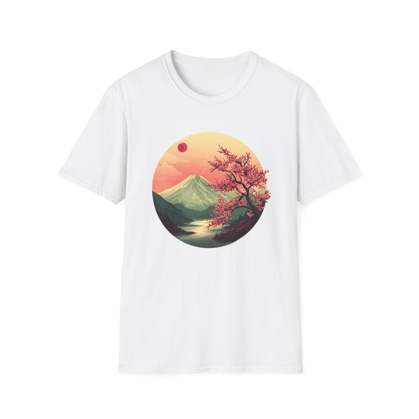 Volcano and Cherry Blossoms Under the Moon  – T-shirt