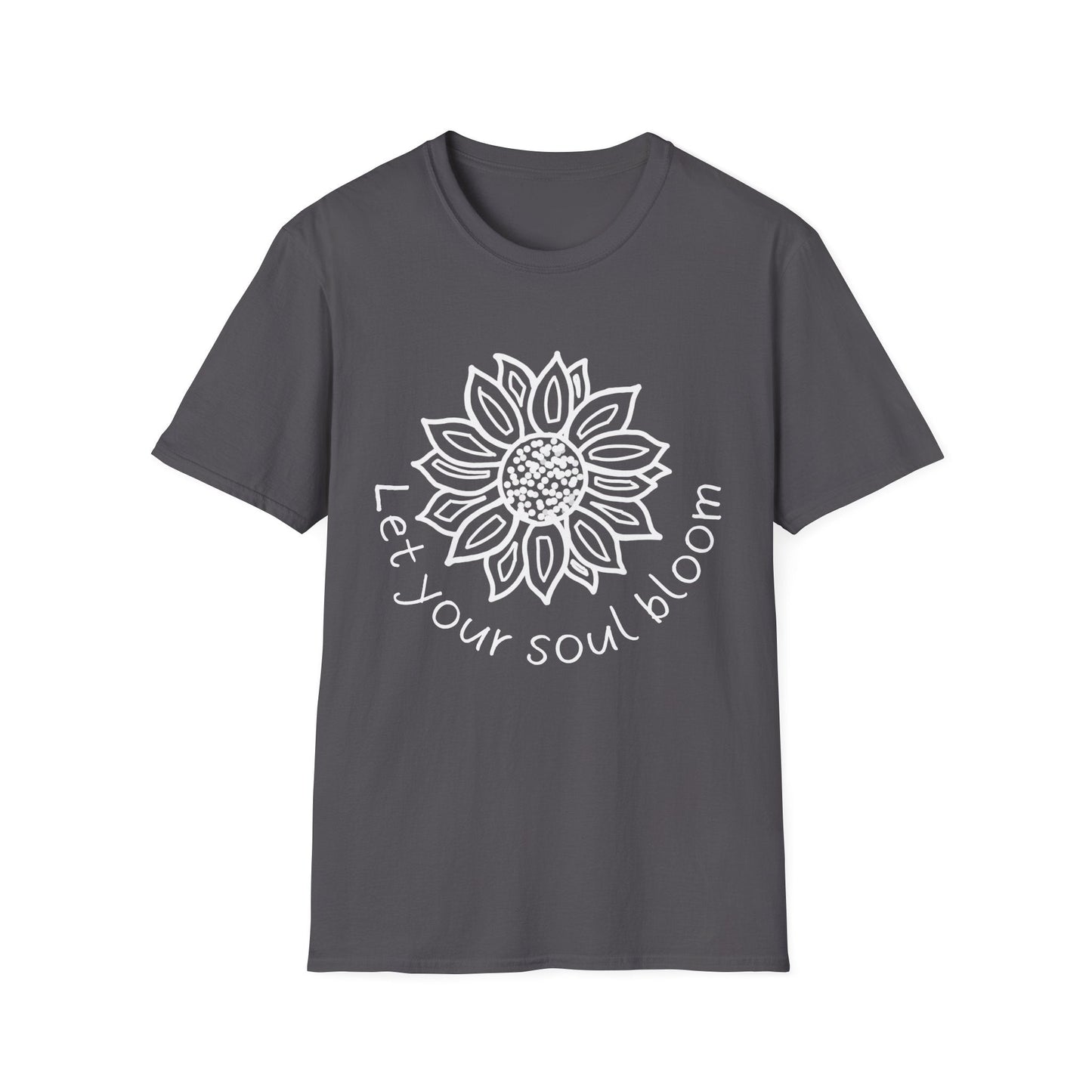 "Let Your Soul Bloom" Dotted Mandala Sunflower  – T-shirt