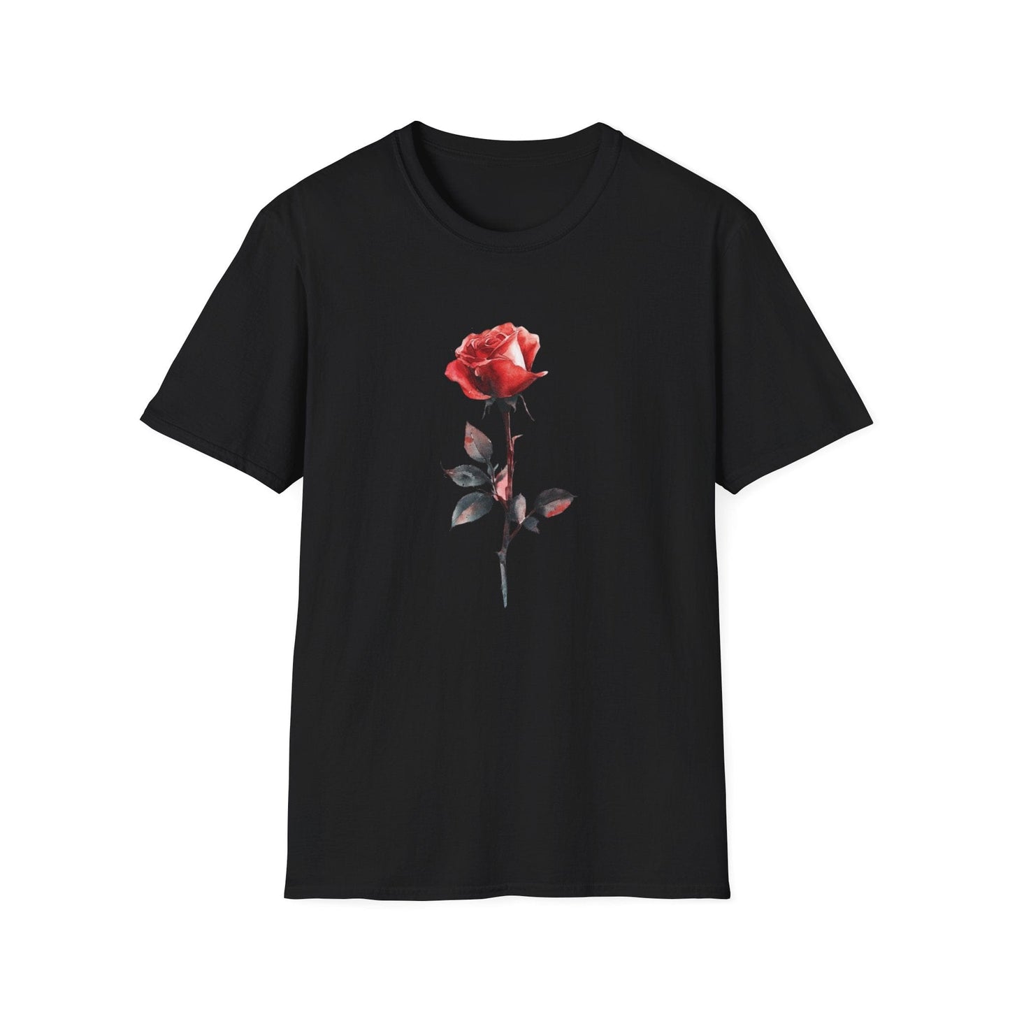 Single Watercolour Red Rose – T-shirt