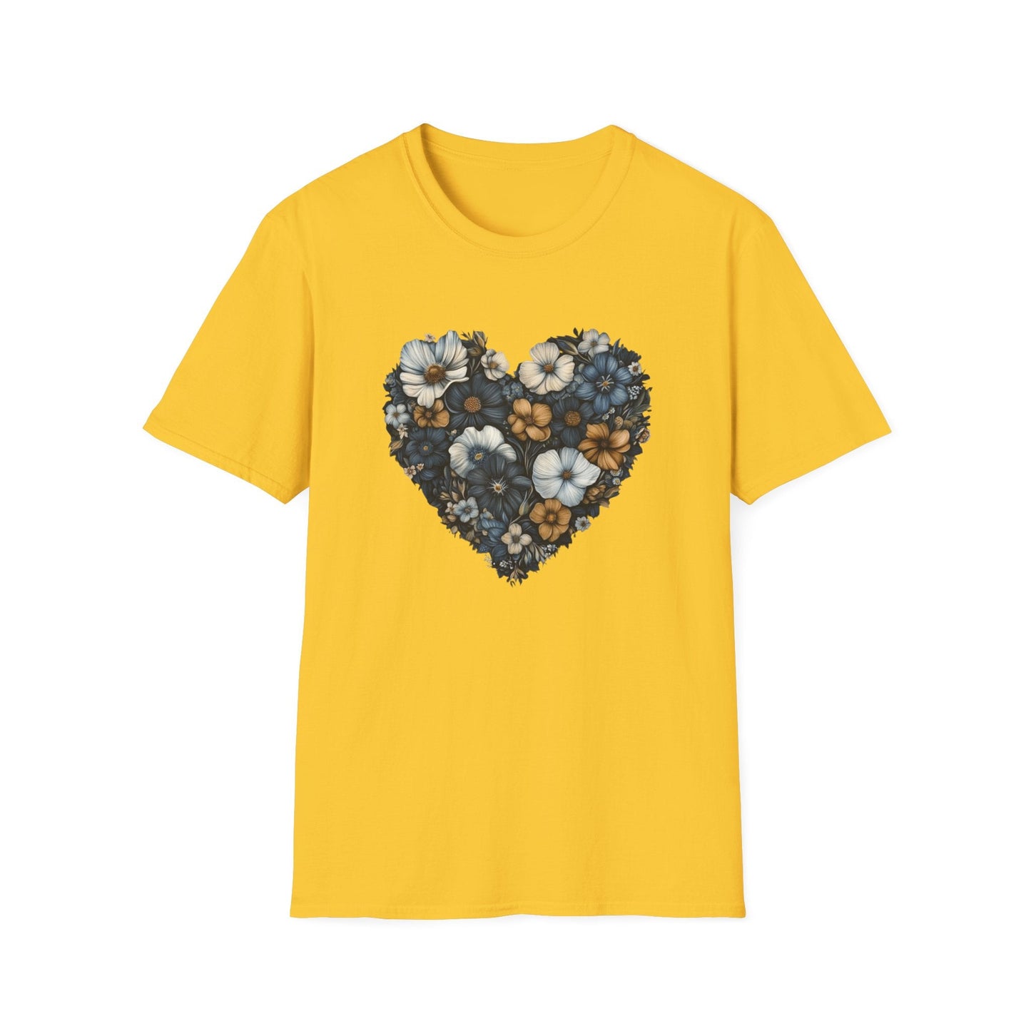 Blue, White and Yellow Heart  – T-shirt