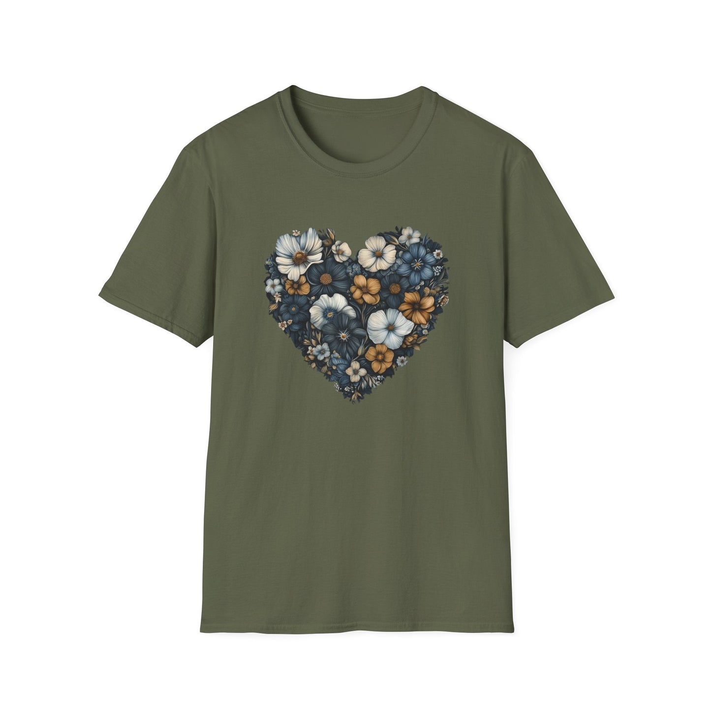 Blue, White and Yellow Heart  – T-shirt