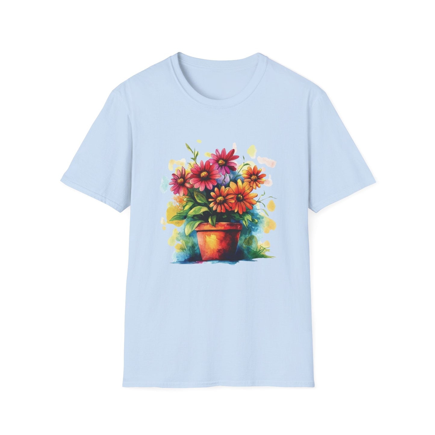 Pink and Orange Watercolour Daisies  – T-shirt