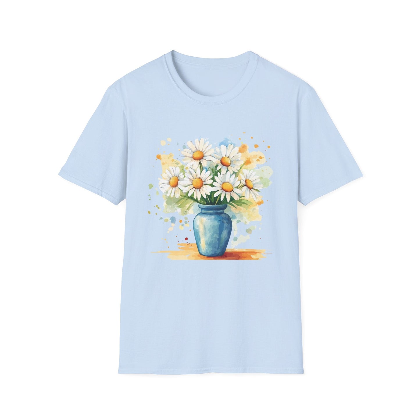 Watercolor Vase of Daisies  – T-shirt