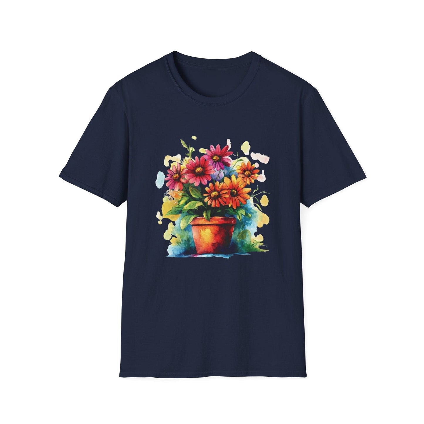 Pink and Orange Watercolour Daisies  – T-shirt