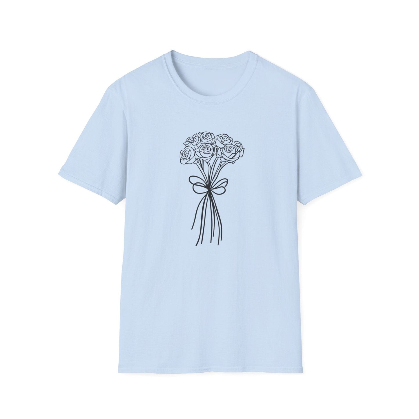 Sketch Rose Bouquet  – Black – T-shirt