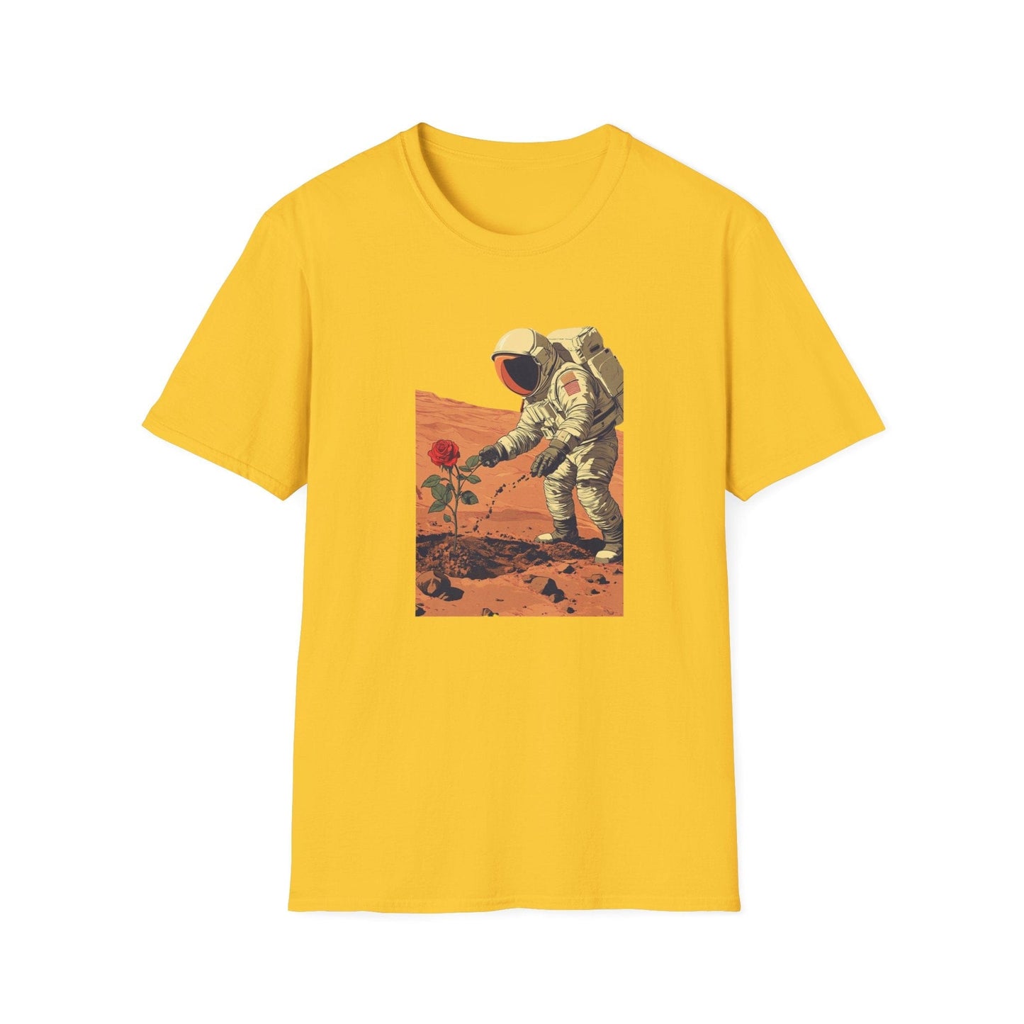 Astronaut with Rose – Terraforming of Mars – T-shirt