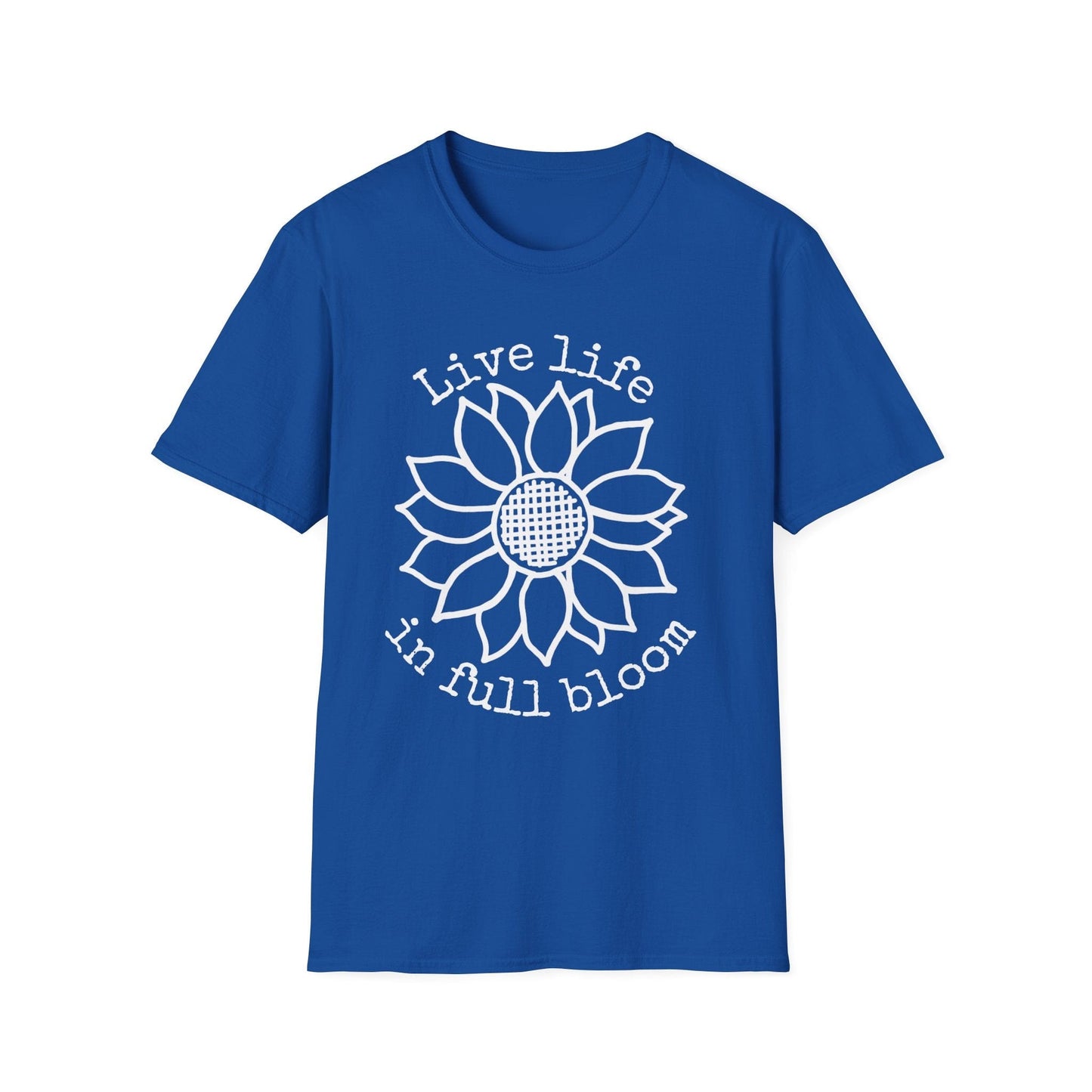 "Live Life in Full Bloom" Criss Cross Sunflower  – T-shirt