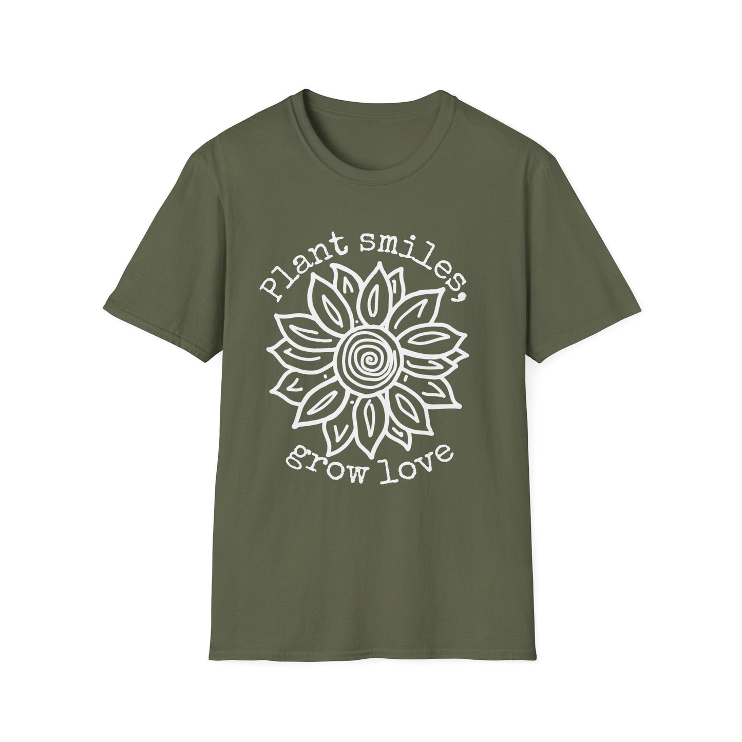 "Plant Smiles, Grow Love" Mandala Sunflower  – T-shirt