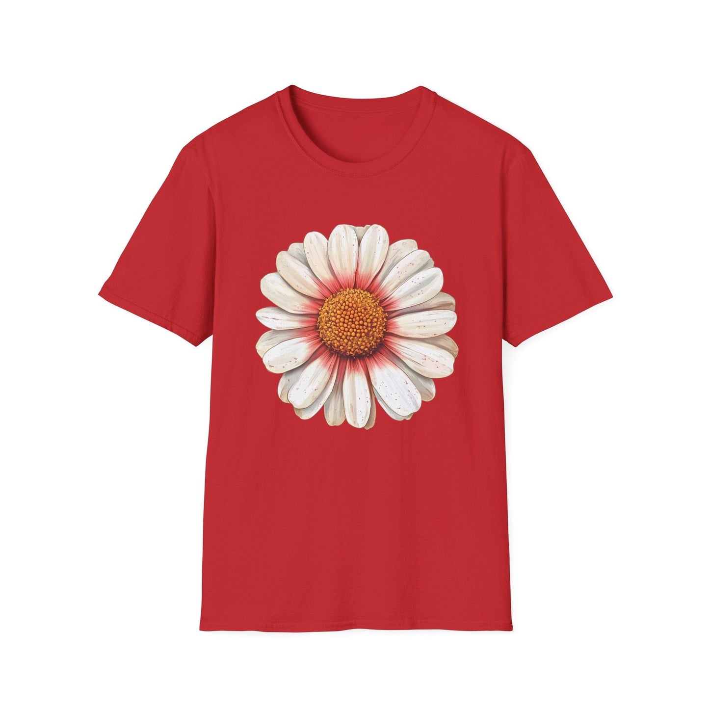 Daisy with Orange Disk Flowers and Red Petal Base  – T-shirt