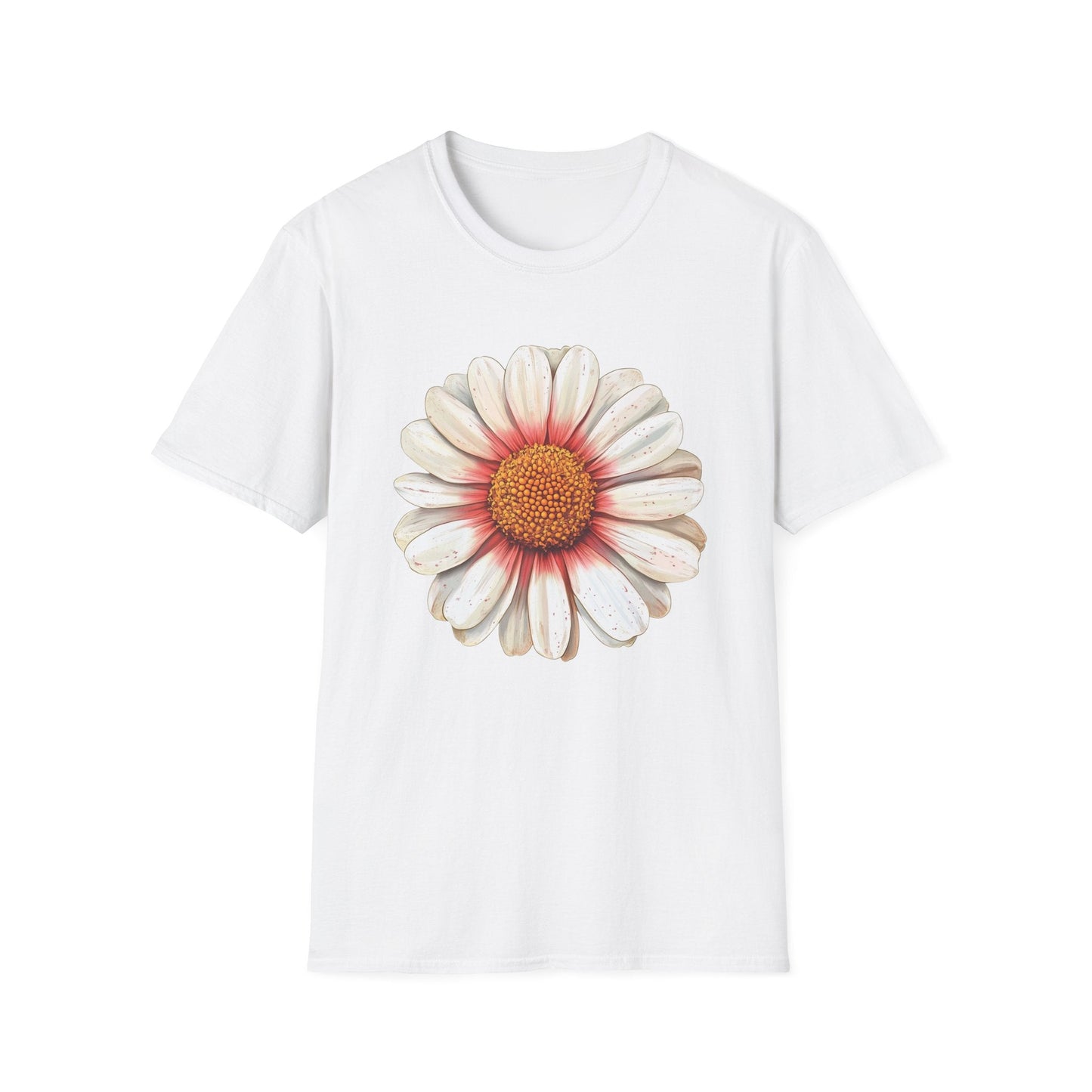 Daisy with Orange Disk Flowers and Red Petal Base  – T-shirt