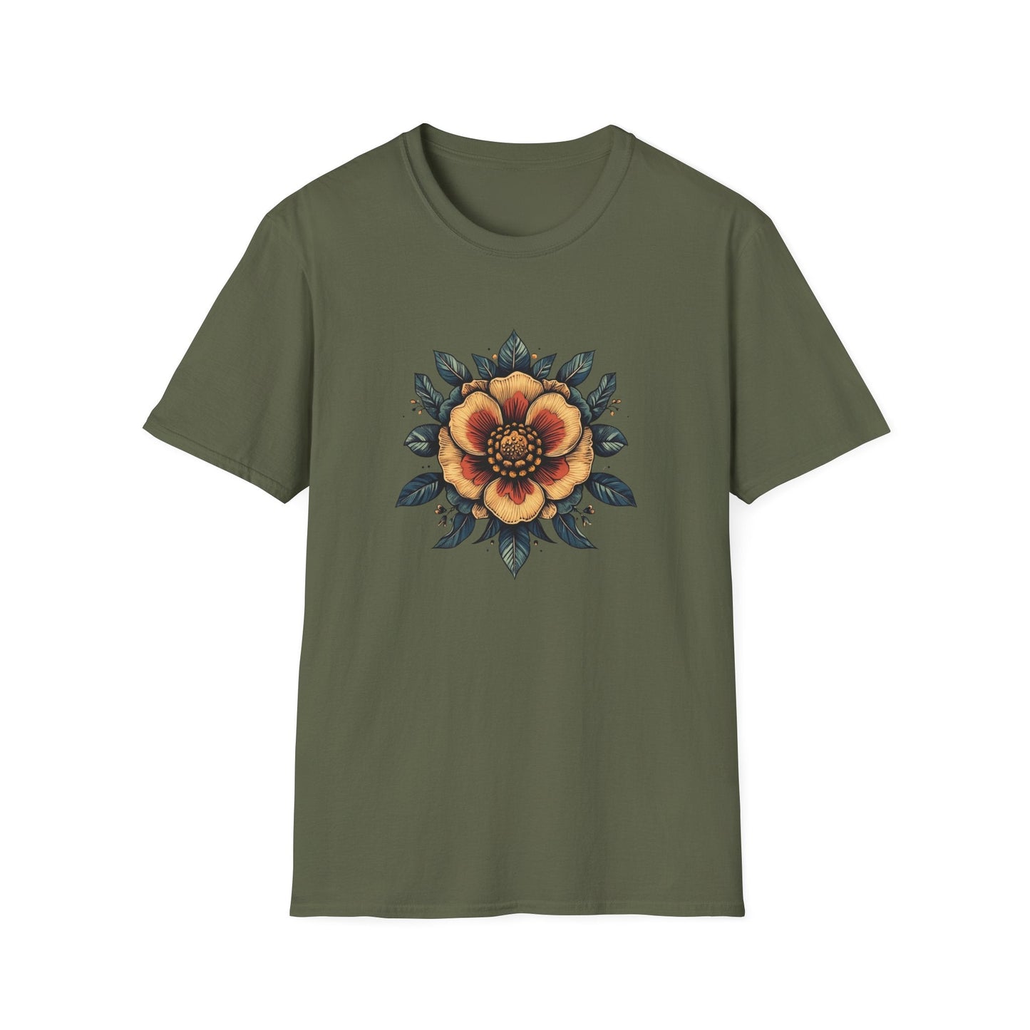 Yellow Retro Flower – T-shirt
