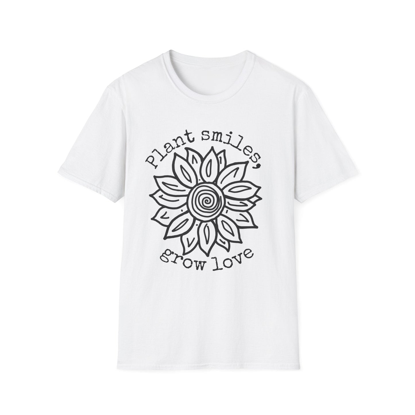 "Plant Smiles, Grow Love" Mandala Sunflower  – T-shirt