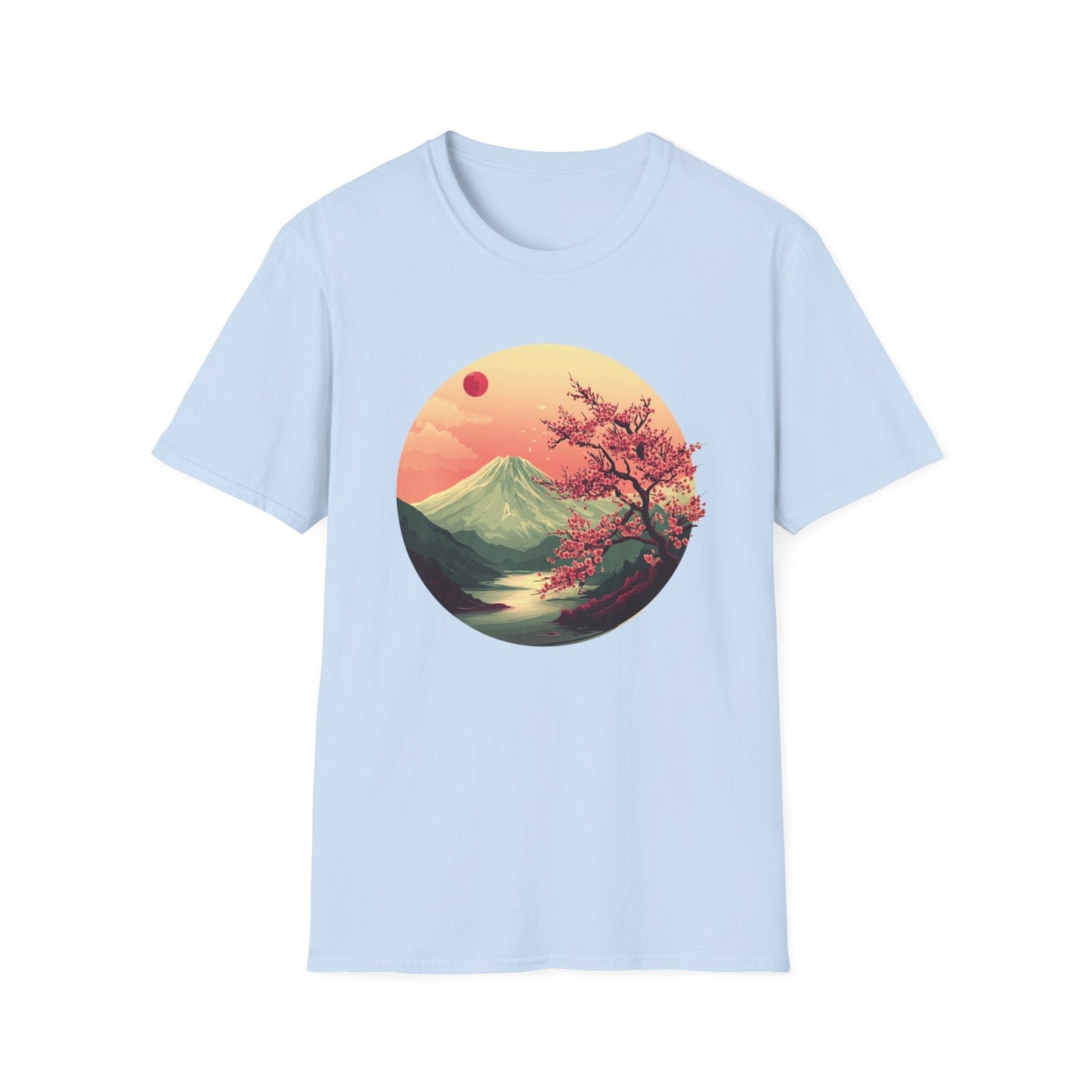 Volcano and Cherry Blossoms Under the Moon  – T-shirt