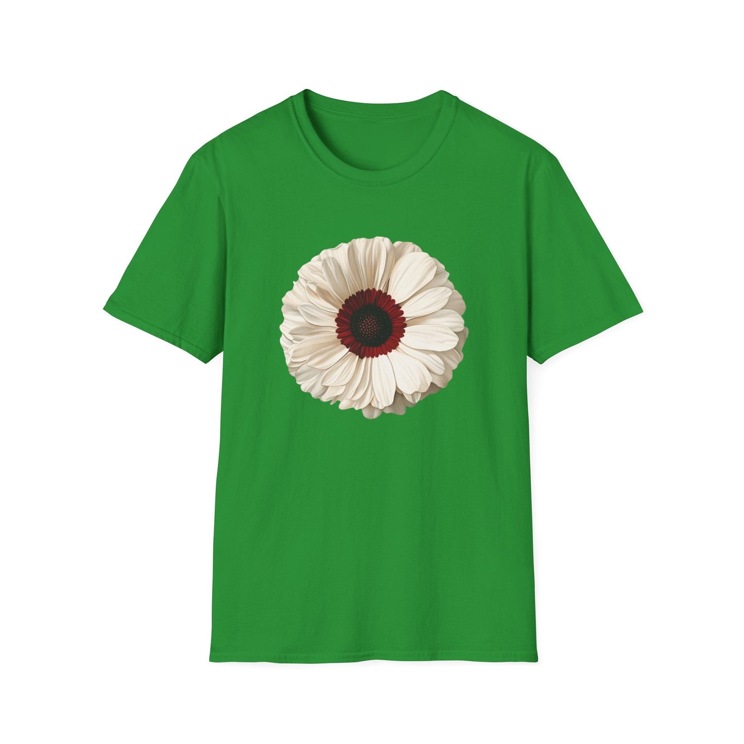 White Daisy with Dark Red Disk Flowers  – T-shirt