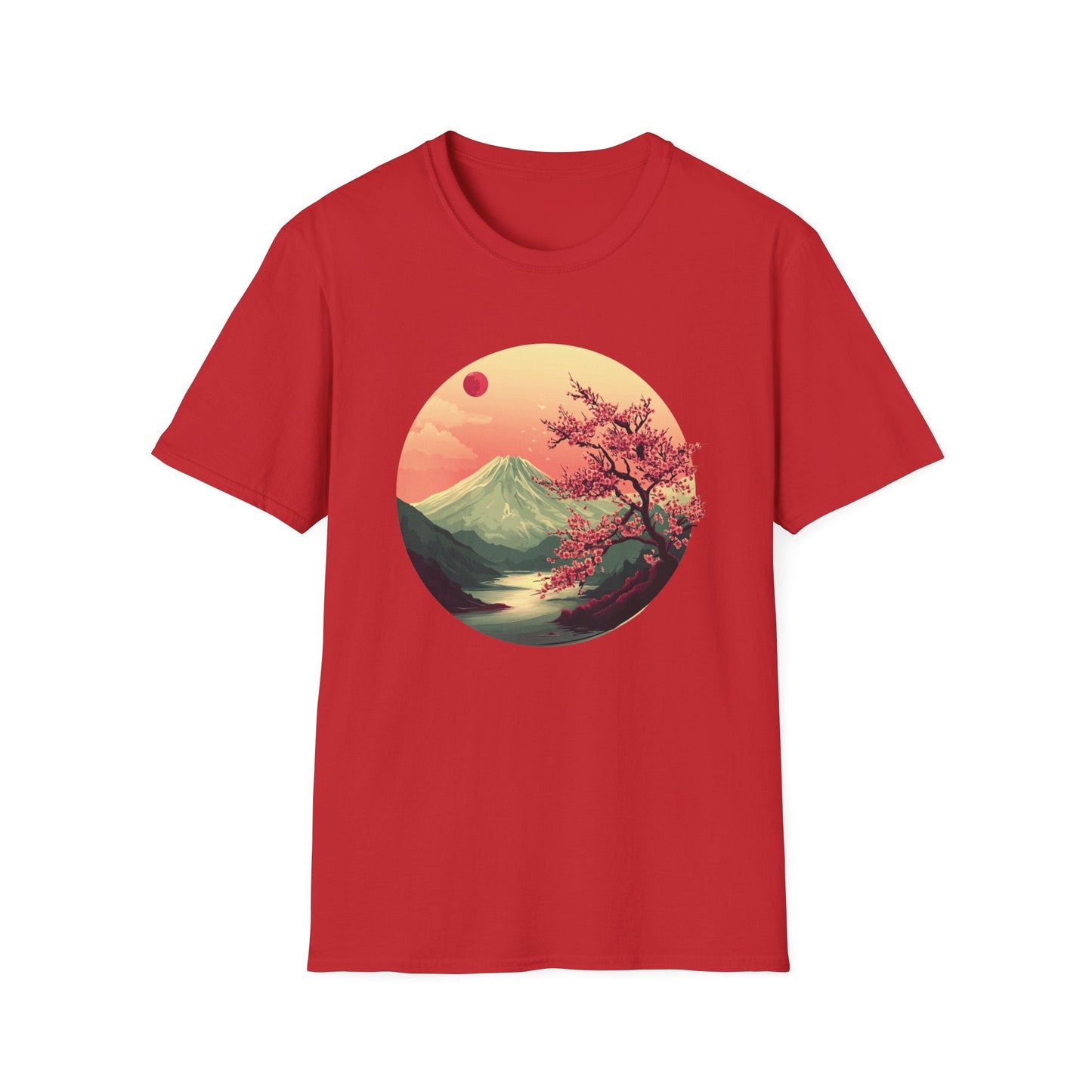 Volcano and Cherry Blossoms Under the Moon  – T-shirt