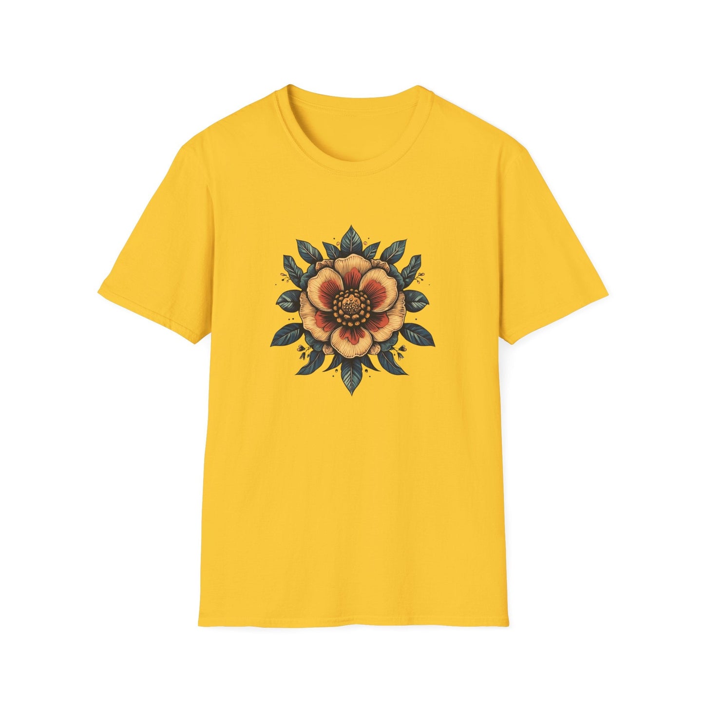 Yellow Retro Flower – T-shirt