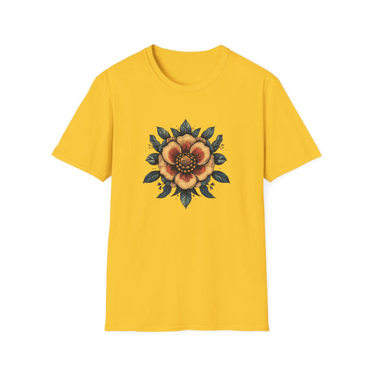 Yellow Retro Flower – T-shirt