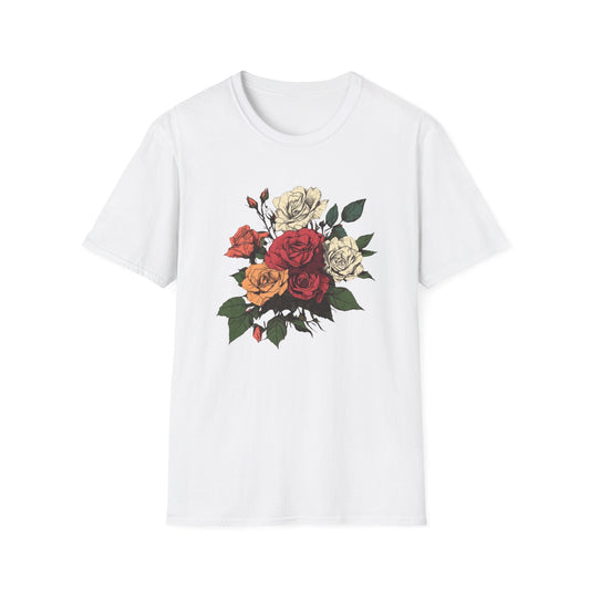 Red, Orange and White Roses  – T-shirt