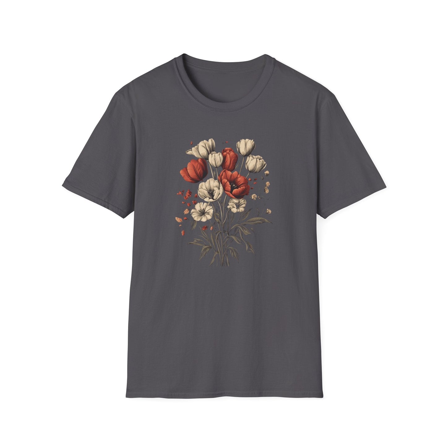 Dark Tulip Flowers  – T-shirt