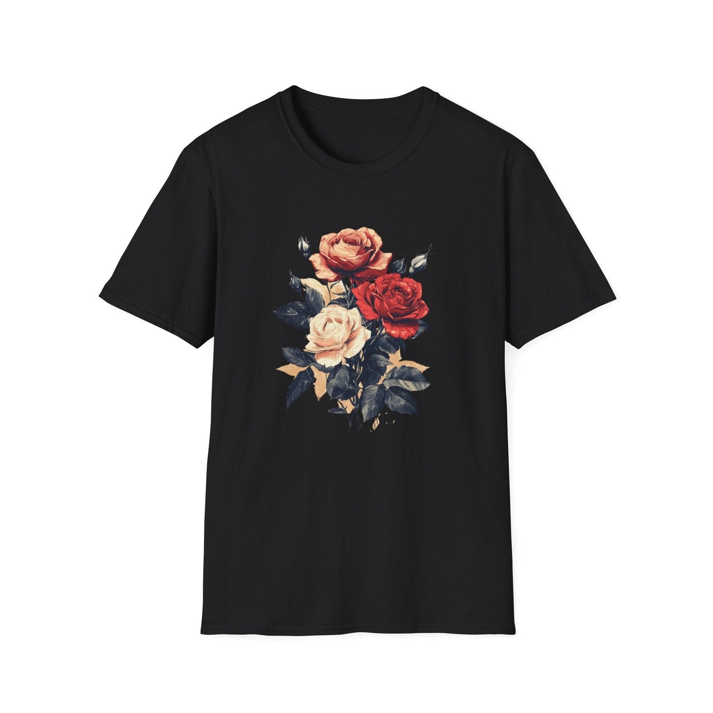 Vintage Red, Orange and Pink Roses  – T-shirt