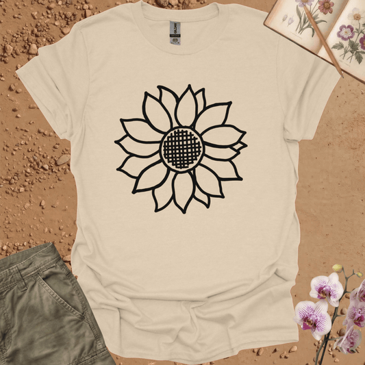 Criss Cross Sunflower – Black  – T-shirt