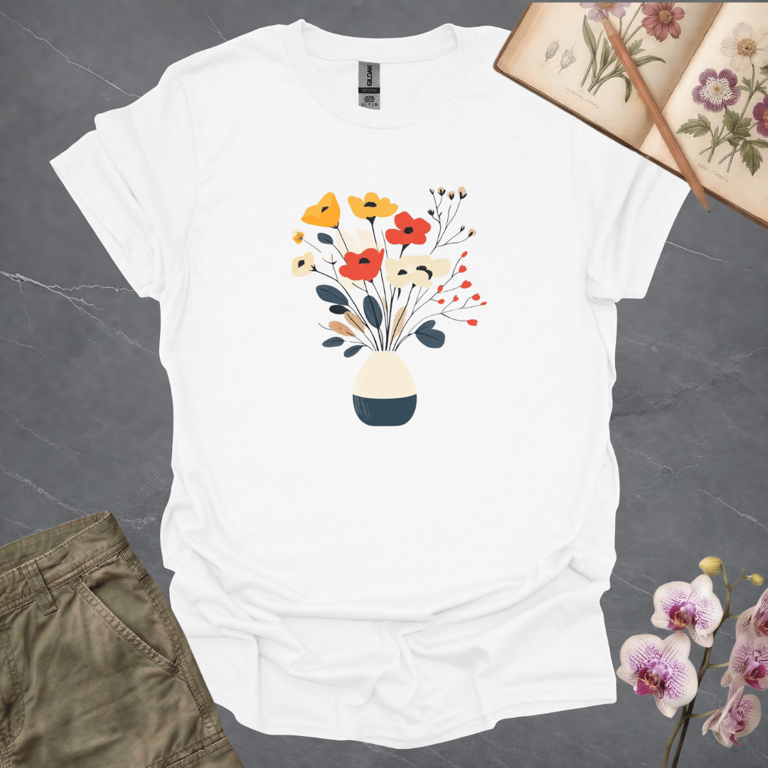Warm Colored Flowers in Vase