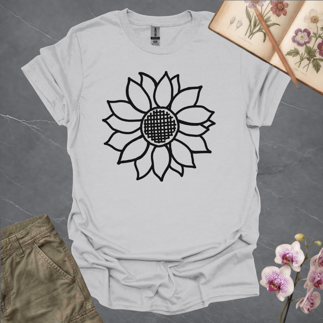 Criss Cross Sunflower – Black – T-shirt