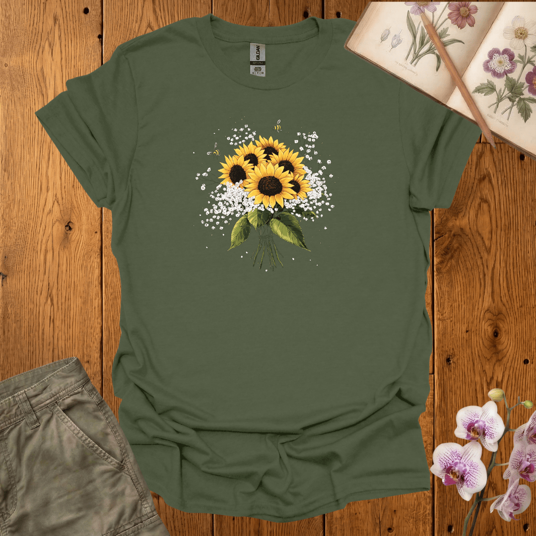 Bees on Sunflowers  – T-shirt