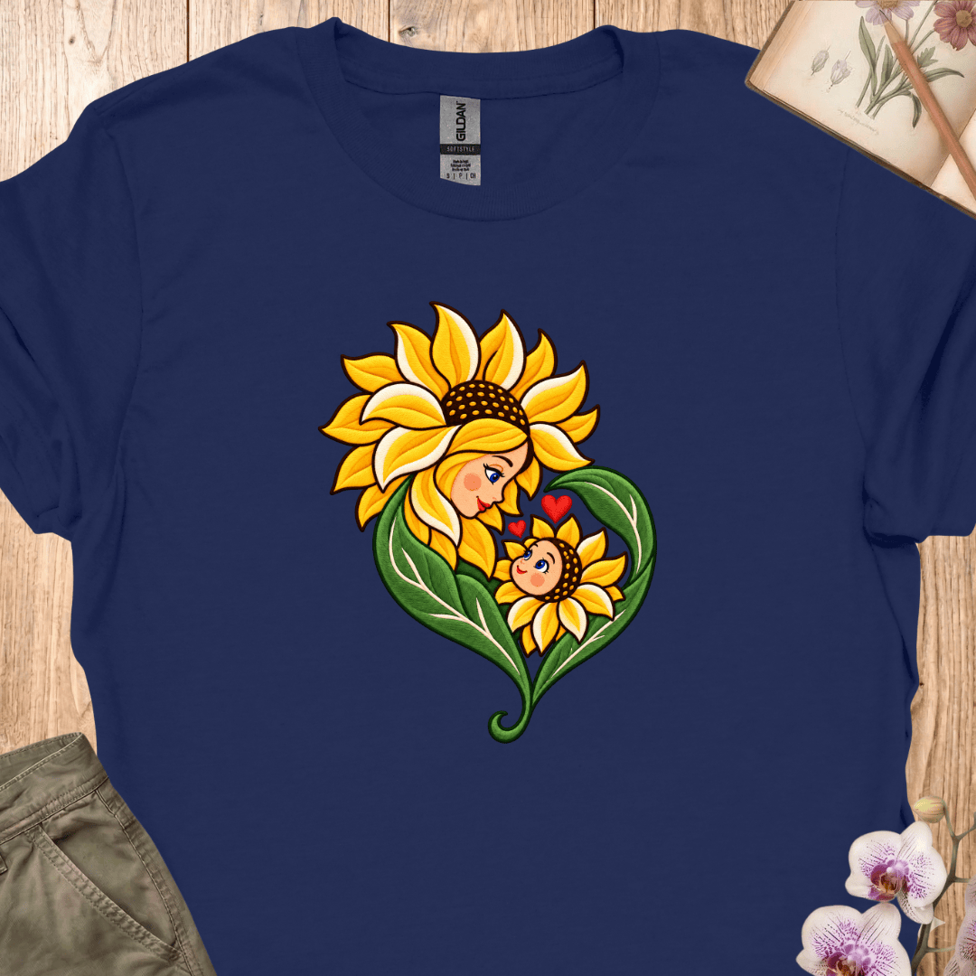 Mother & Child Leaf Heart Blue Eyes - Print Prep