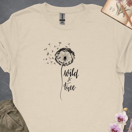 Wild and Free Dandelion - Black - Upscaled