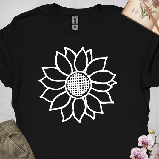 Criss Cross Sunflower - White - Upscaled