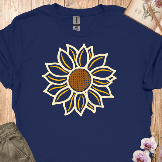 Criss Cross Sunflower – Colored – T-shirt - Print Prep