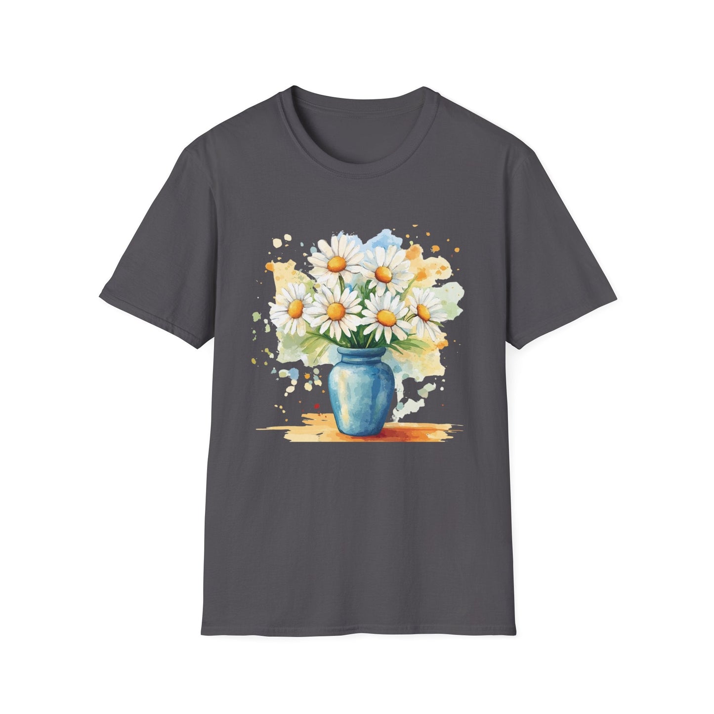 Watercolor Vase of Daisies  – T-shirt