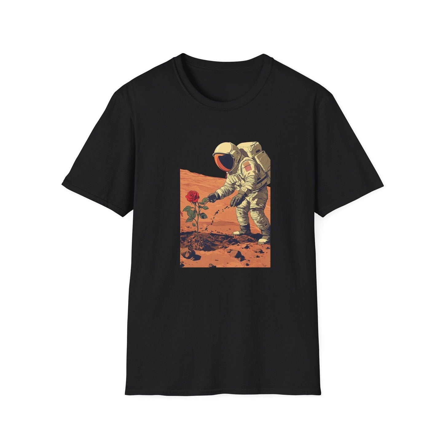 Astronaut with Rose – Terraforming of Mars – T-shirt