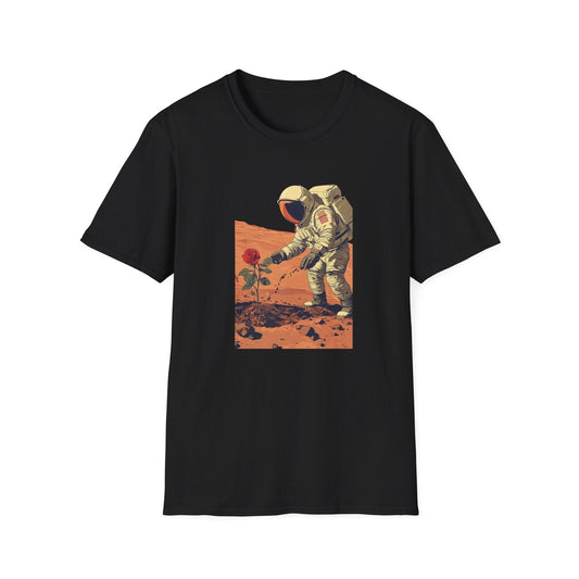 Astronaut with Rose – Terraforming of Mars – T-shirt