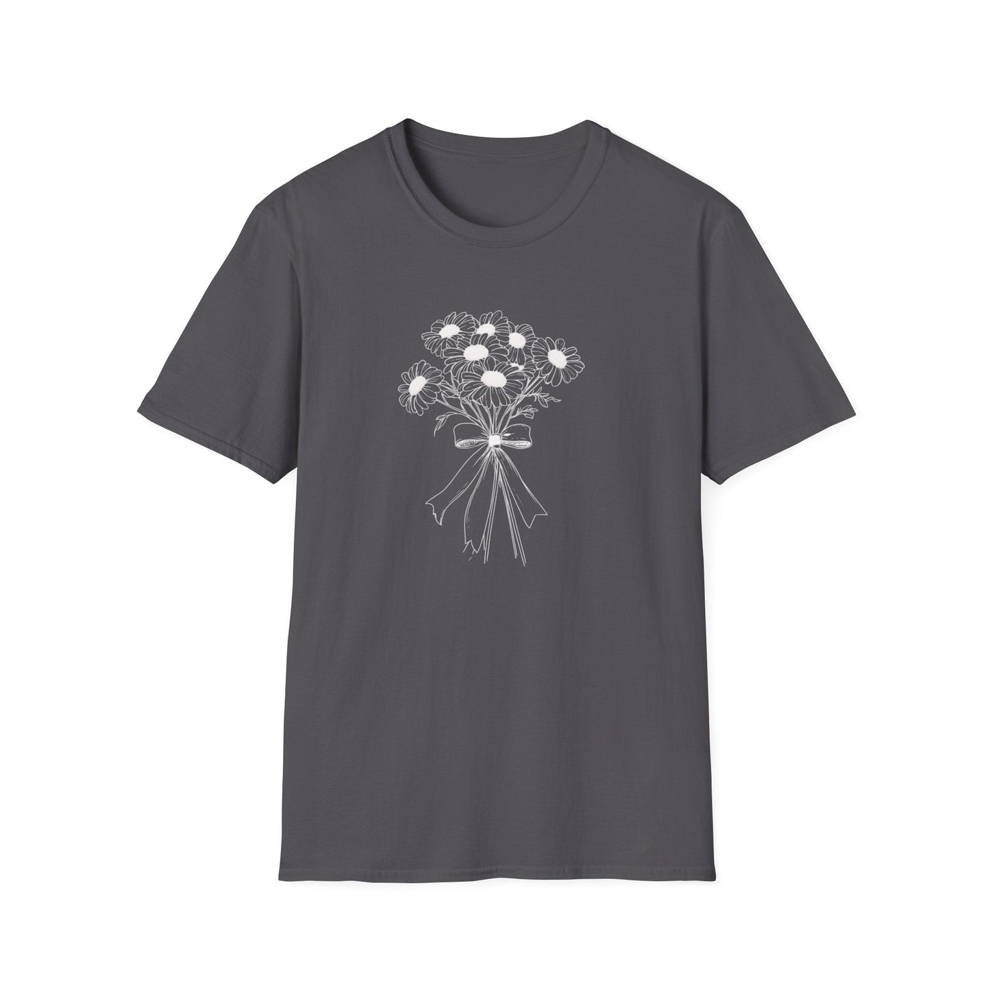 Colorless Sunflower Bouquet  – White – T-shirt